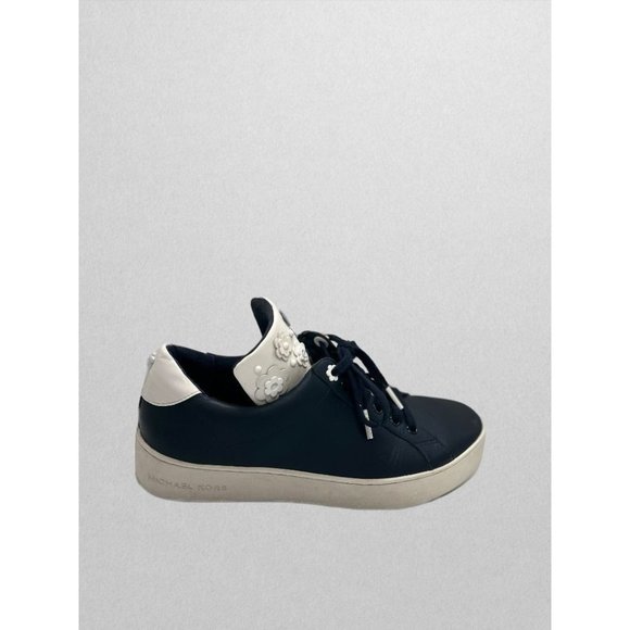 Michael Kors Black Fashion Sneaker with White/Black Flowers - Picture 1 of 5